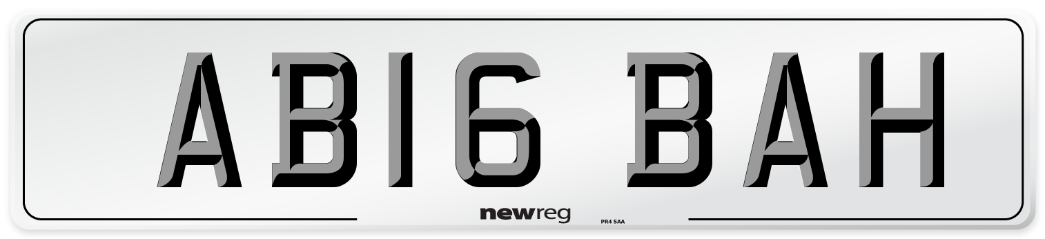 AB16 BAH Number Plate from New Reg